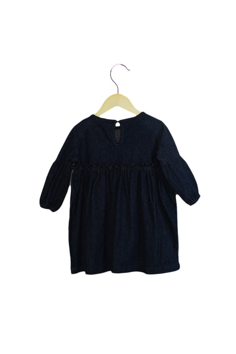 A Navy Long Sleeve Dresses from Seed in size 2T for girl. (Back View)