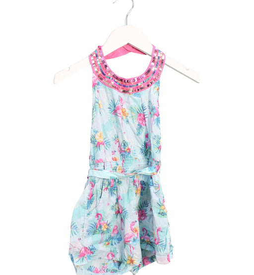A Blue Sleeveless Rompers from Monsoon in size 6T for girl. (Front View)