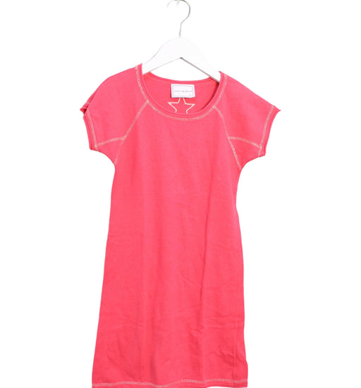 A Pink Short Sleeve Dresses from Excuse My French in size 8Y for girl. (Front View)