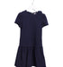 A Navy Short Sleeve Dresses from Il Gufo in size 6T for girl. (Front View)