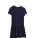 A Navy Short Sleeve Dresses from Il Gufo in size 6T for girl. (Back View)