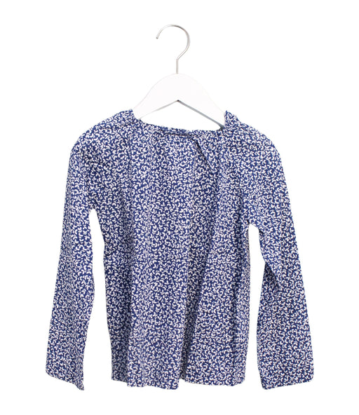 A Blue Long Sleeve Tops from Jacadi in size 6T for girl. (Front View)