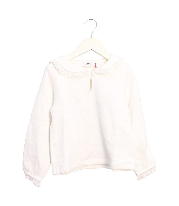 A White Sweatshirts from Cyrillus in size 6T for girl. (Front View)