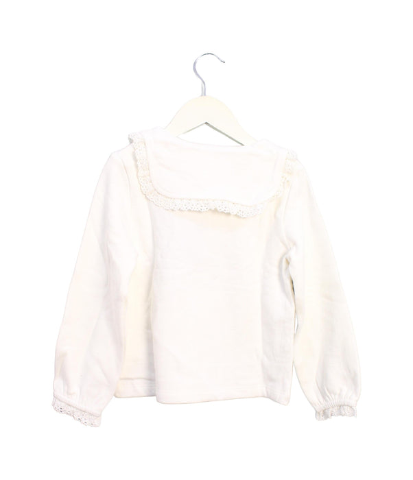 A White Sweatshirts from Cyrillus in size 6T for girl. (Back View)