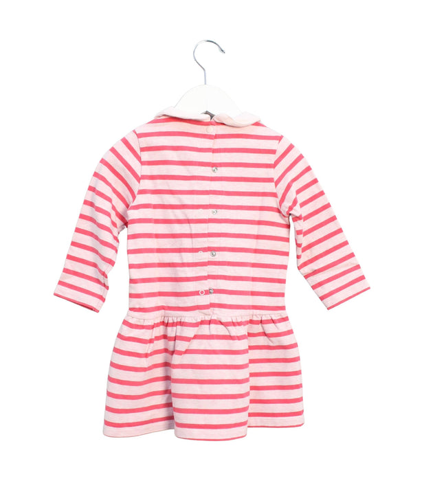A Pink Long Sleeve Dresses from Petit Bateau in size 18-24M for girl. (Back View)