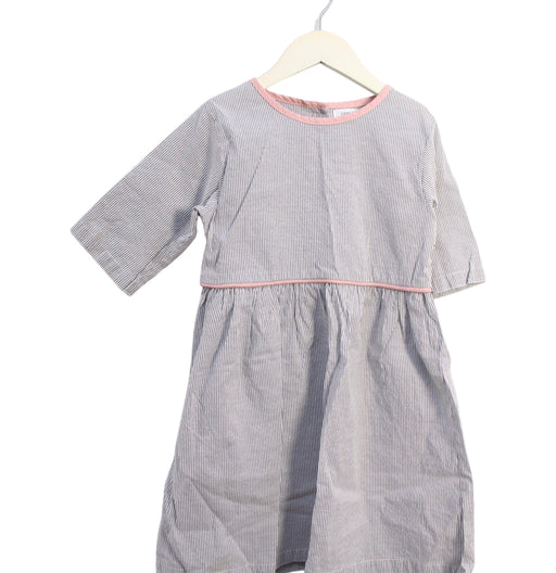 A Blue Long Sleeve Dresses from Little Jepe in size 8Y for girl. (Front View)