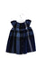 A Navy Short Sleeve Dresses from Burberry in size 6-12M for girl. (Back View)