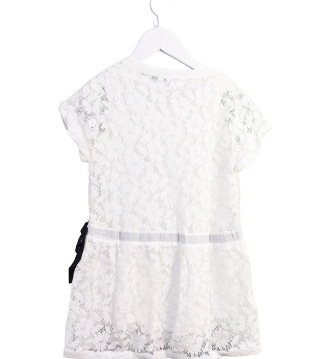 A White Short Sleeve Dresses from Simonetta in size 4T for girl. (Back View)