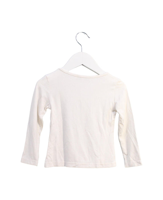 A White Long Sleeve Tops from Charabia in size 2T for girl. (Back View)