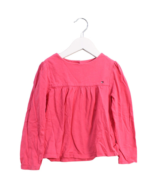 A Pink Long Sleeve Tops from Tommy Hilfiger in size 4T for girl. (Front View)