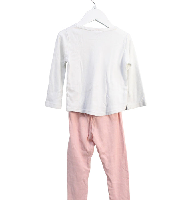 A White Pyjama Sets from Petit Bateau in size 3T for girl. (Back View)