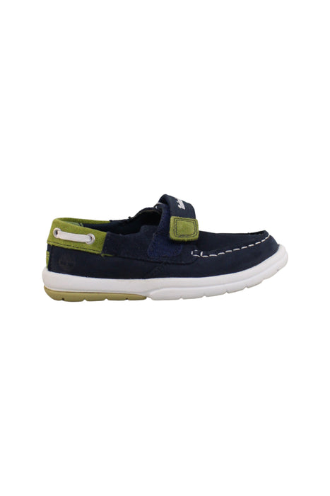 A Navy Loafers & Moccasins from Timberland in size 4T for boy. (Back View)