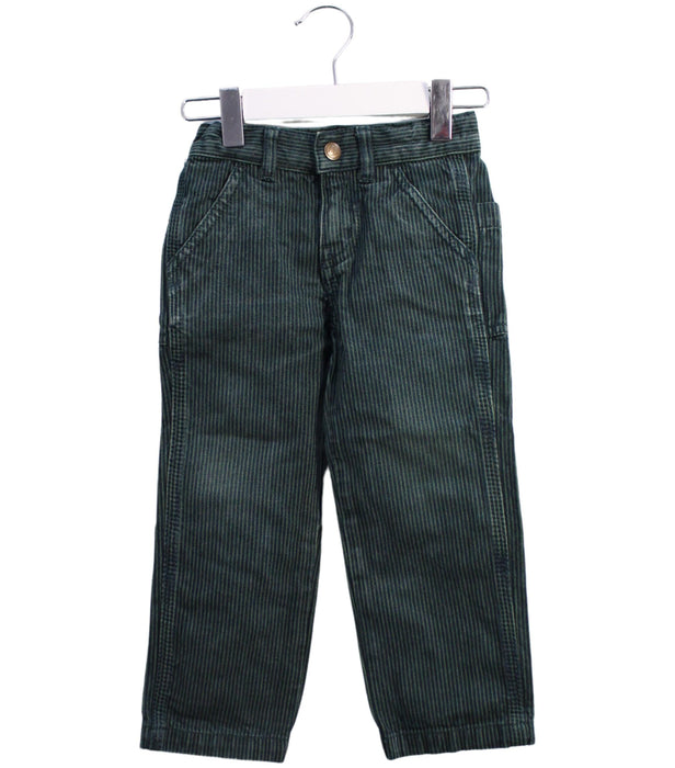A Green Casual Pants from Petit Bateau in size 3T for boy. (Front View)