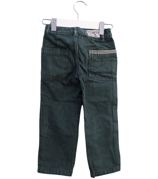 A Green Casual Pants from Petit Bateau in size 3T for boy. (Back View)