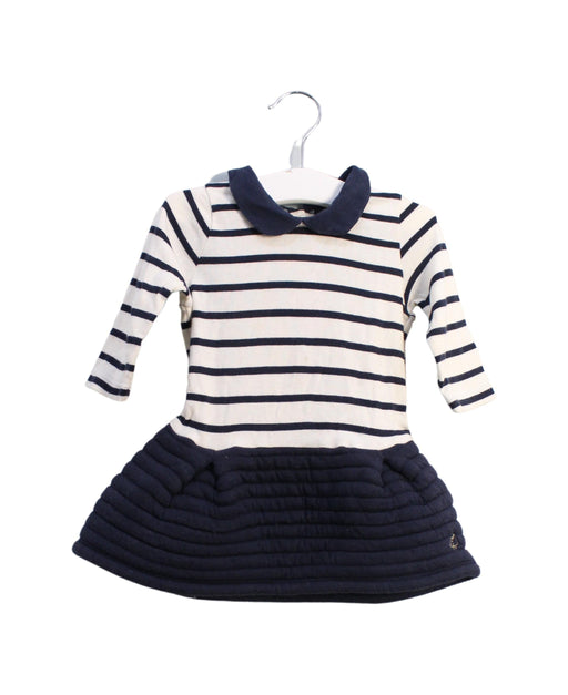A Ivory Long Sleeve Dresses from Petit Bateau in size 6-12M for girl. (Front View)
