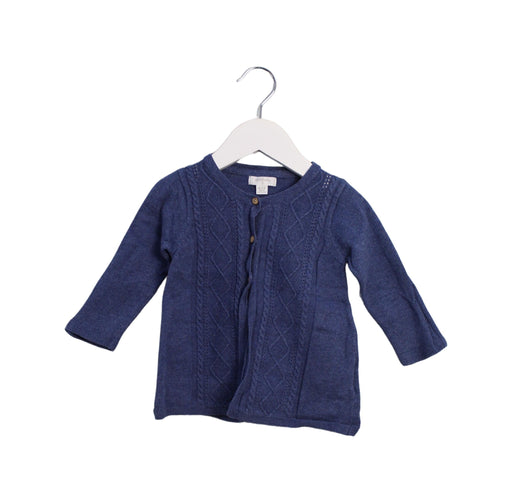 A Navy Cardigans from Purebaby in size 6-12M for girl. (Front View)