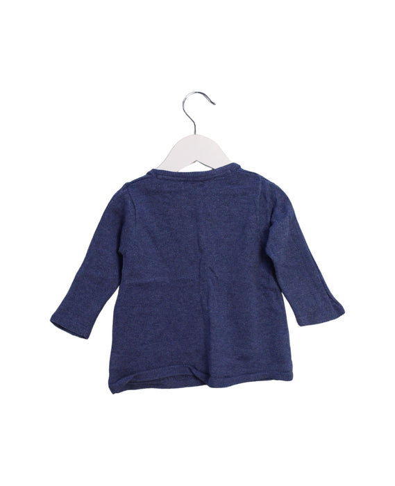 A Navy Cardigans from Purebaby in size 6-12M for girl. (Back View)