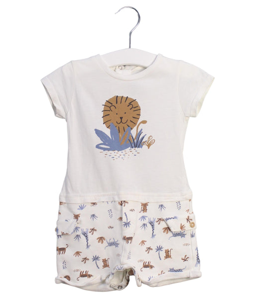 A Ivory Short Sleeve Rompers from Absorba in size 6-12M for boy. (Front View)