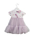 A Purple Short Sleeve Dresses from Monnalisa in size 3T for girl. (Back View)