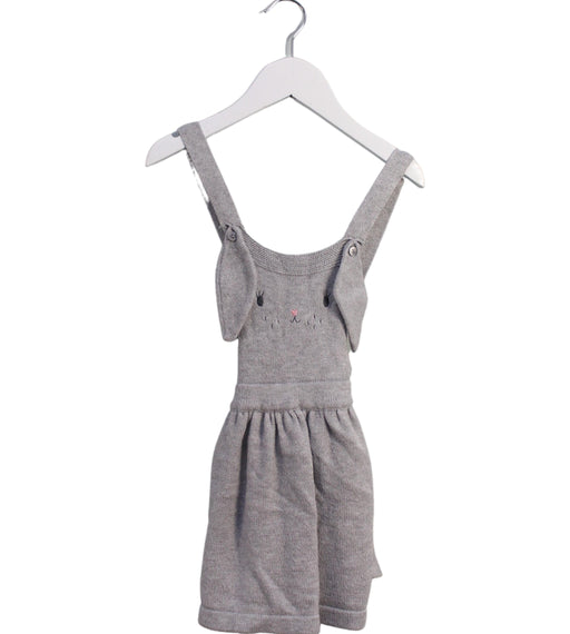 A Grey Overall Dresses from Momonittu in size 12-18M for girl. (Front View)