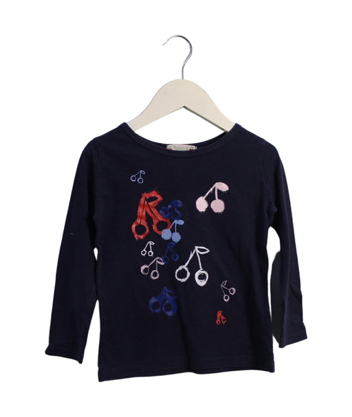 A Navy Long Sleeve Tops from Bonpoint in size 3T for girl. (Front View)