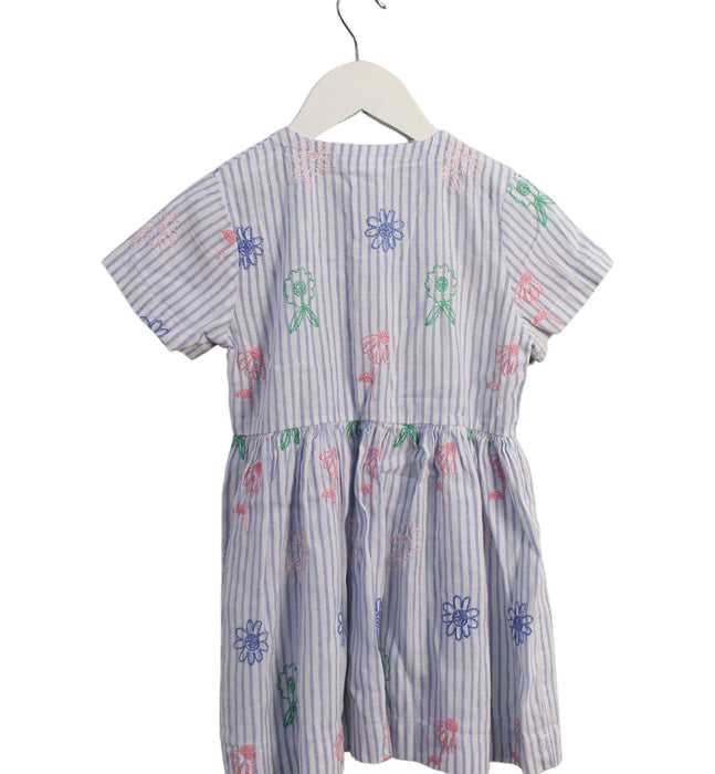 A Blue Short Sleeve Dresses from Seed in size 4T for girl. (Back View)
