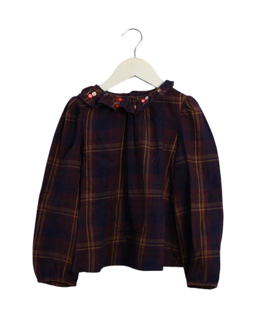 A Burgundy Long Sleeve Tops from Bonpoint in size 8Y for girl. (Front View)