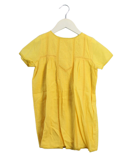 A Yellow Short Sleeve Dresses from Bonpoint in size 6T for girl. (Front View)