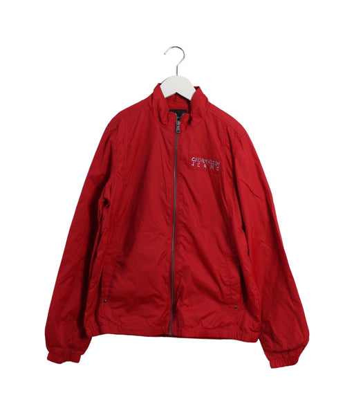 A Red Lightweight Jackets from Calvin Klein in size 14Y for boy. (Front View)