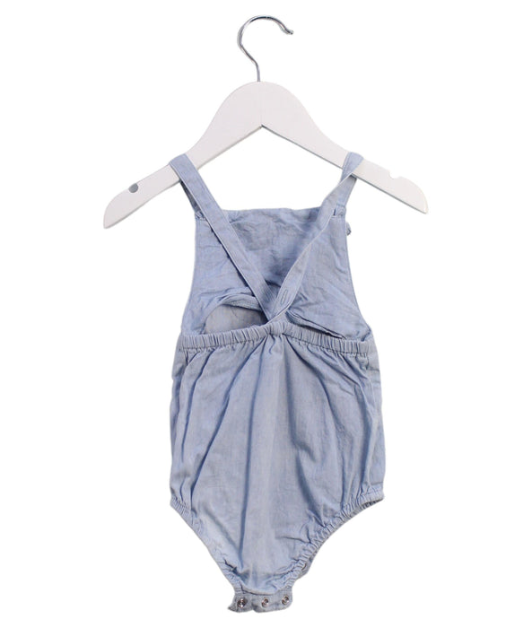 A Blue Overall Shorts from Seed in size 3-6M for girl. (Back View)