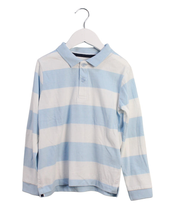 A Blue Long Sleeve Polos from Monoprix in size 6T for boy. (Front View)