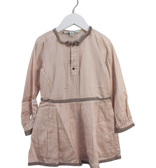 A Pink Long Sleeve Dresses from Massimo Dutti in size 4T for girl. (Front View)