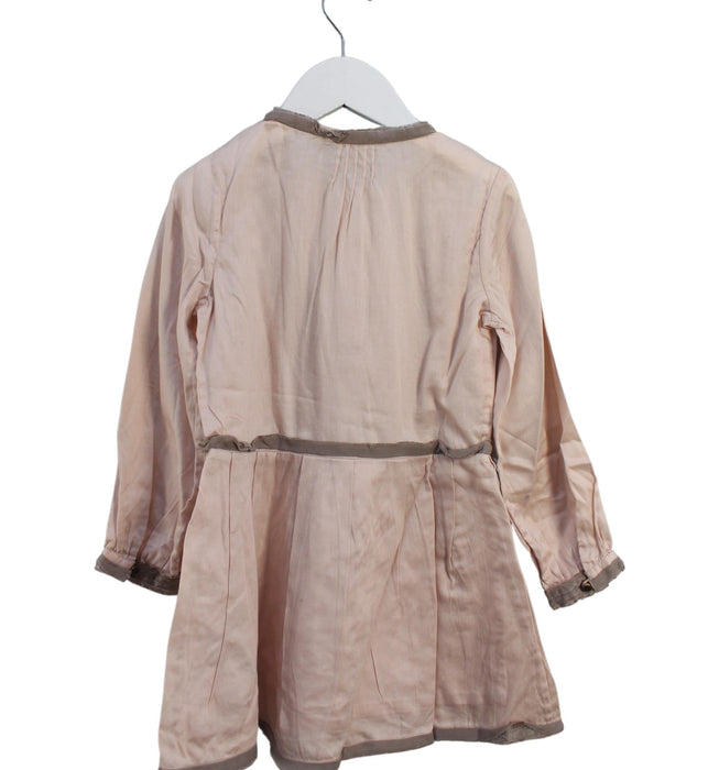A Pink Long Sleeve Dresses from Massimo Dutti in size 4T for girl. (Back View)