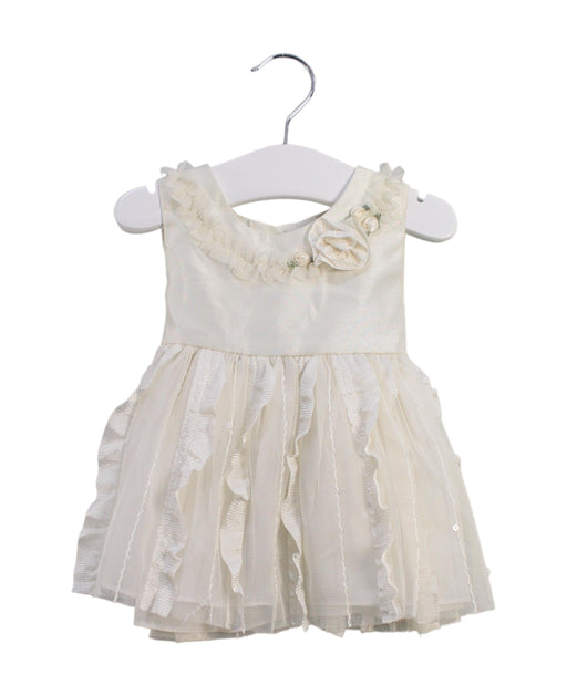 A Ivory Sleeveless Dresses from Rare Editions in size 3-6M for girl. (Front View)