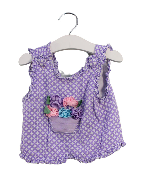 A Purple Sleeveless Tops from Mudpie in size 0-3M for girl. (Front View)