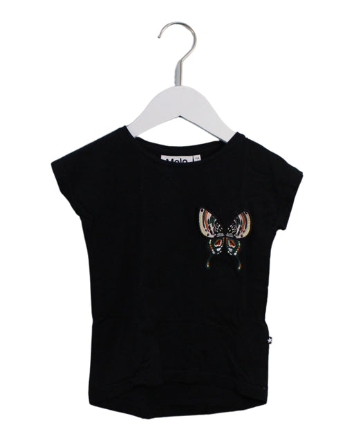 A Black Short Sleeve T Shirts from Molo in size 4T for girl. (Front View)