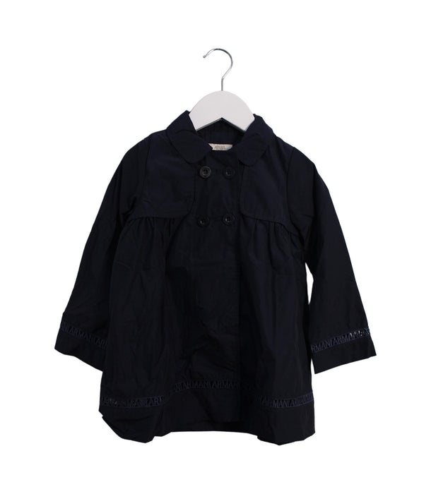 A Navy Coats from Armani in size 3T for girl. (Front View)