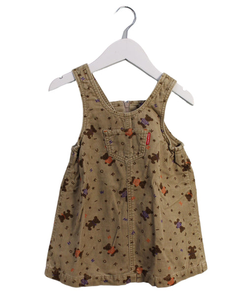 A Brown Sleeveless Dresses from Miki House in size 18-24M for girl. (Front View)