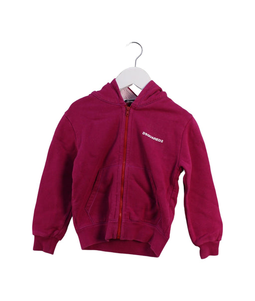A Pink Lightweight Jackets from DSquared2 in size 3T for girl. (Front View)