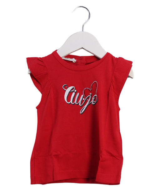 A Red Short Sleeve T Shirts from Liu Jo in size 3-6M for girl. (Front View)