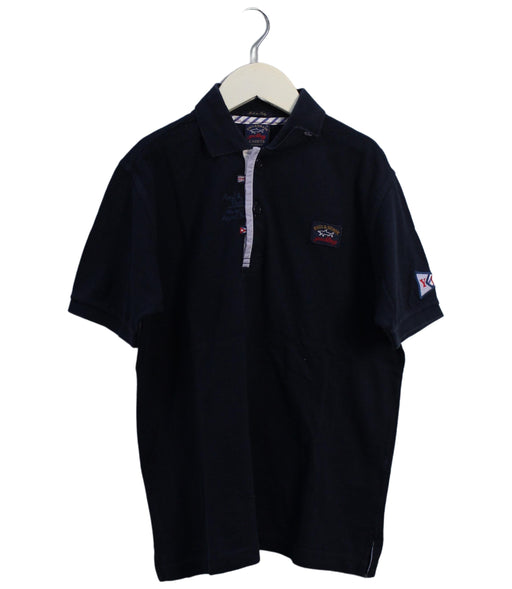 A Navy Short Sleeve Polos from Paul & Shark in size 10Y for boy. (Front View)