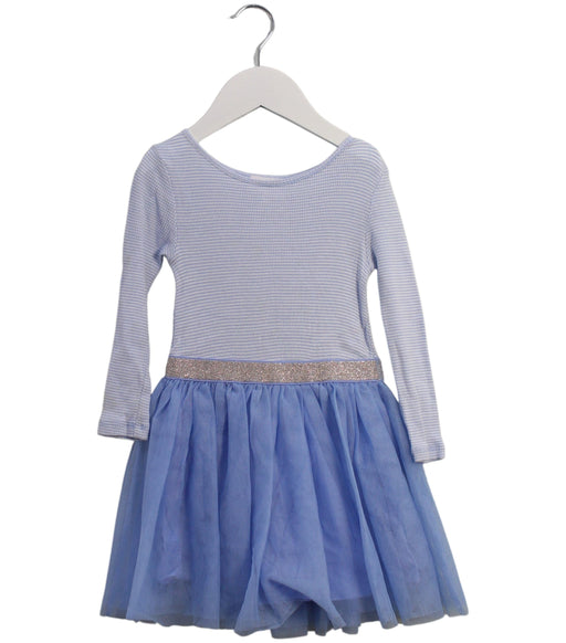 A Blue Long Sleeve Dresses from Seed in size 3T for girl. (Front View)