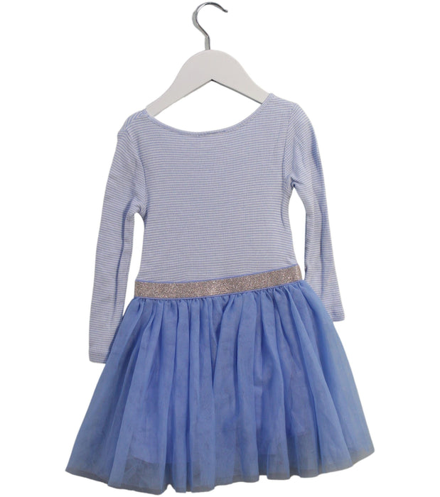 A Blue Long Sleeve Dresses from Seed in size 3T for girl. (Back View)
