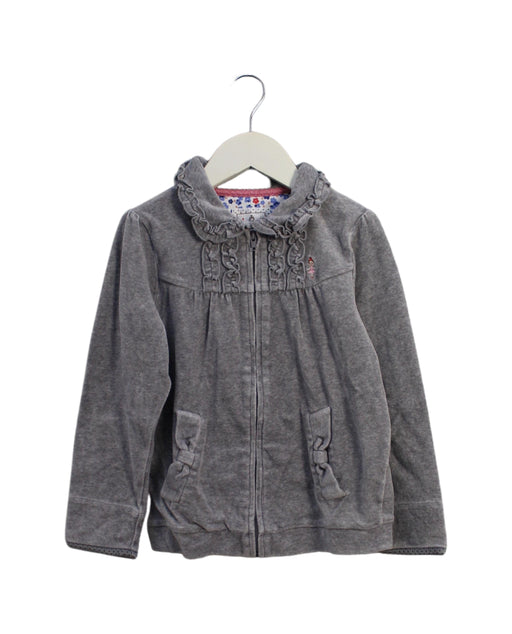 A Grey Lightweight Jackets from Miki House in size 5T for girl. (Front View)