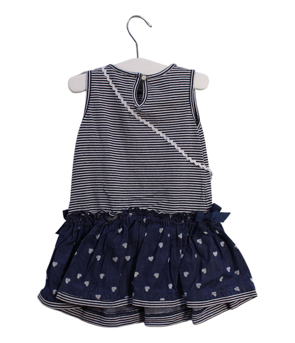 A Navy Sleeveless Dresses from Chickeeduck in size 2T for girl. (Back View)