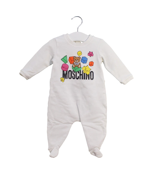 A White Long Sleeve Jumpsuits from Moschino in size 6-12M for girl. (Front View)