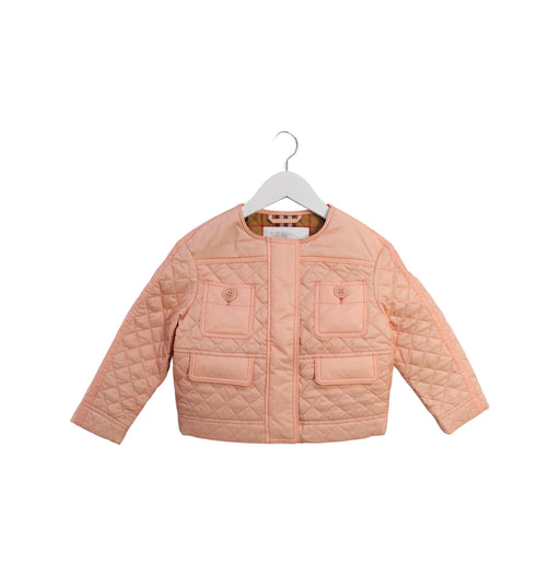 A Pink Lightweight Jackets from Burberry in size 4T for girl. (Front View)
