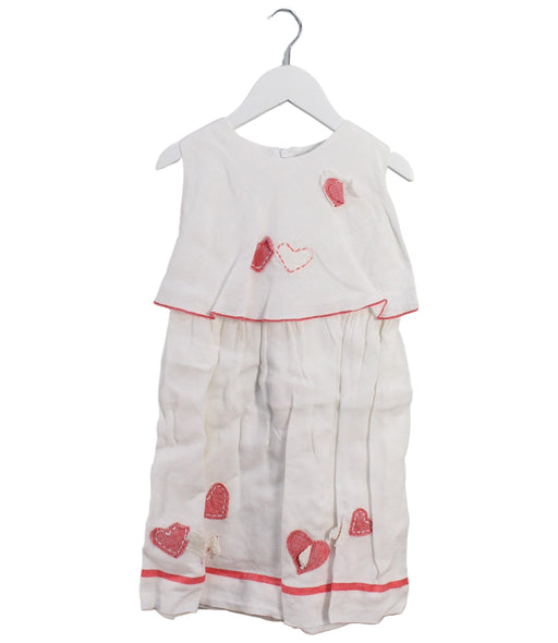 A White Sleeveless Dresses from 100% Capri in size 4T for girl. (Front View)