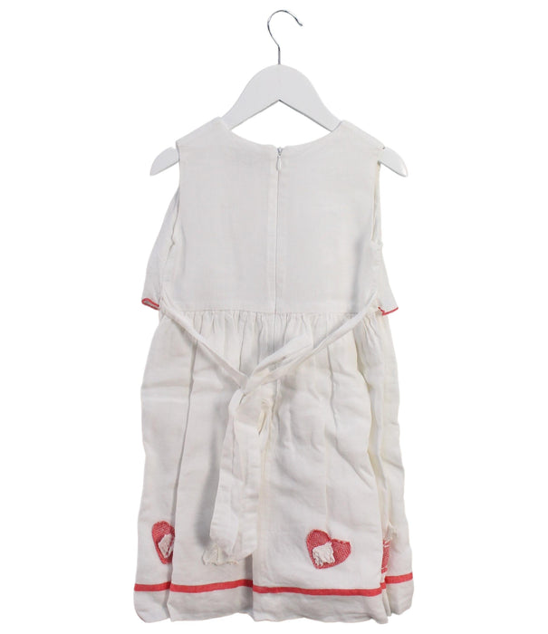 A White Sleeveless Dresses from 100% Capri in size 4T for girl. (Back View)