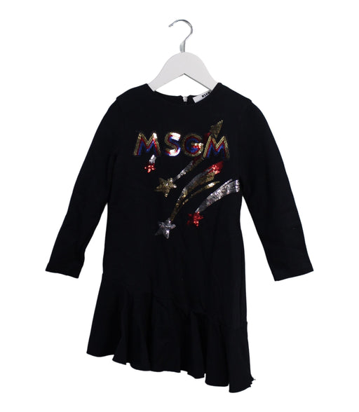 A Black Long Sleeve Dresses from MSGM in size 4T for girl. (Front View)